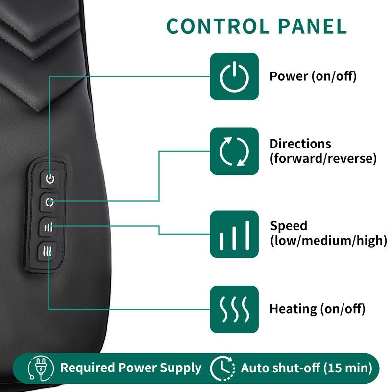 Shiatsu Neck and Back Massager with Soothing Heat, Masgre Electric Deep Tissue 3D Kneading Massage Pillow for Shoulder, Leg, Body Muscle Pain Relief, Home, Office, and Car Use